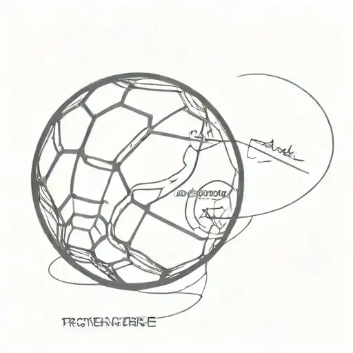 A Tattoo Design Combining A Football And A Quote Related To Perseverance Or Determination