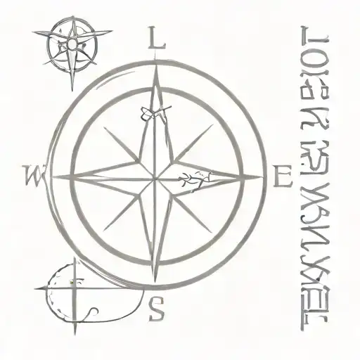 Compass With A Cross And The Letters Lwh