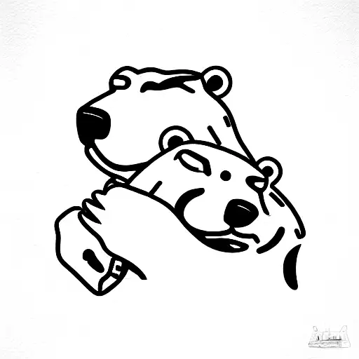 Polar Bear And Crocodile Playing Poker