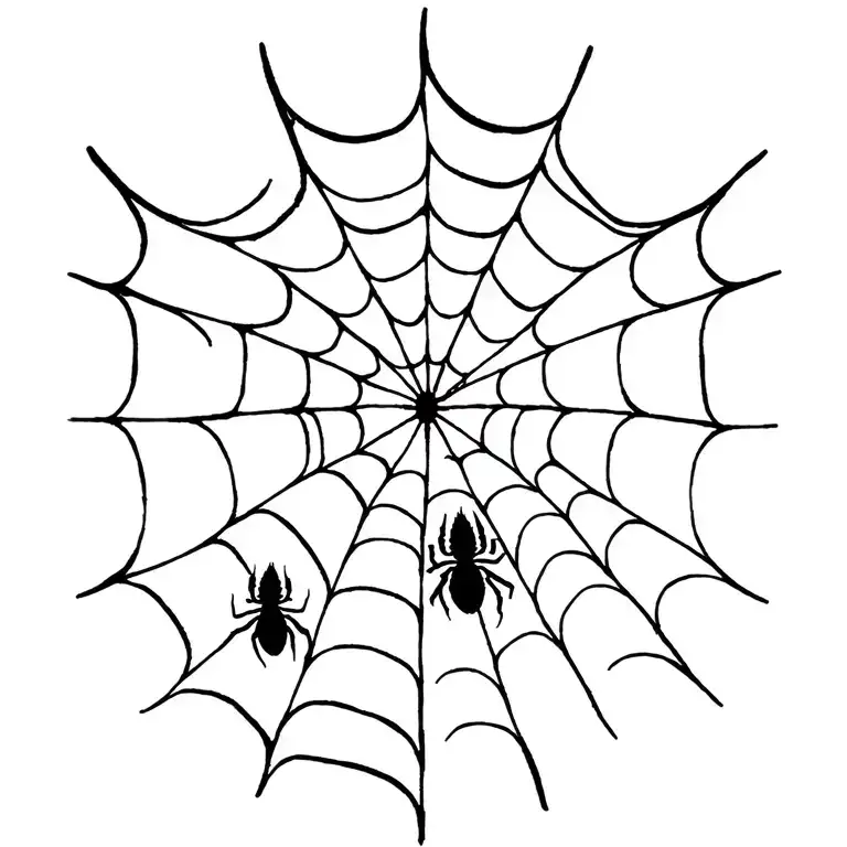 Spiderweb And Blackwidow Spider Weaving A Web