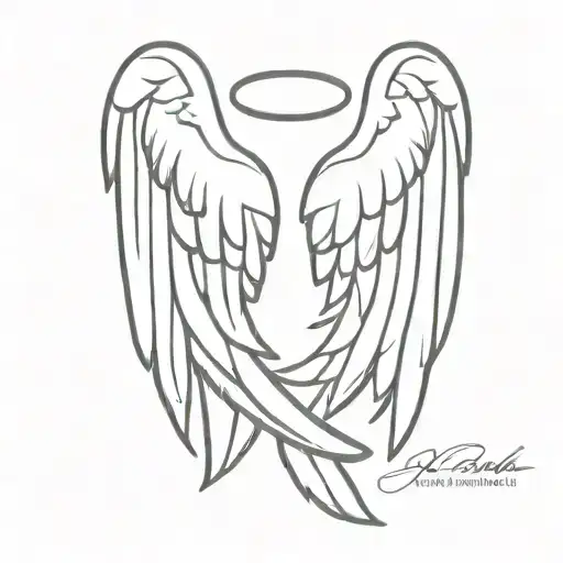 Year Of Birth And Year Of Death With Cartoon Angel Wings