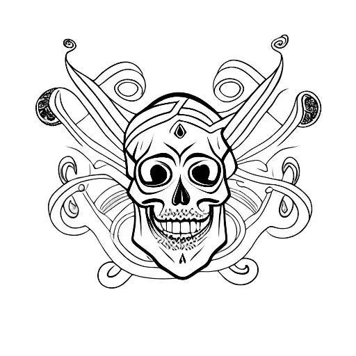 Skull With Snakes In Eyes