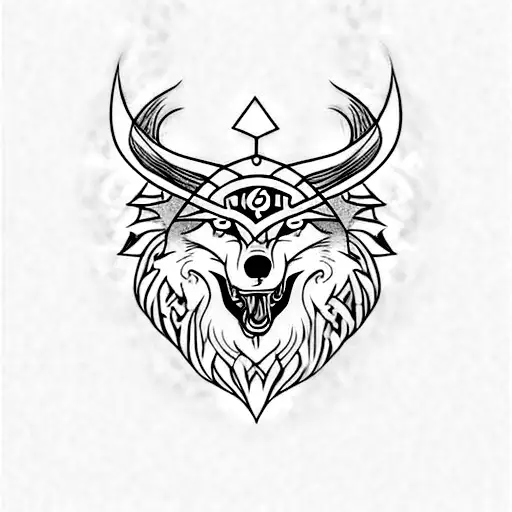 Wolf Head Viking Style Fenrir