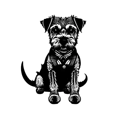 Border Terrier Dog Standing