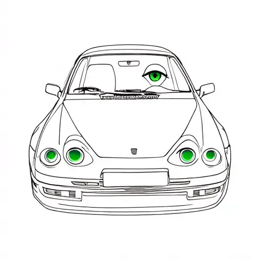 Car With Green Eyes Looking