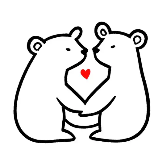 Love Bears Facing Each Other