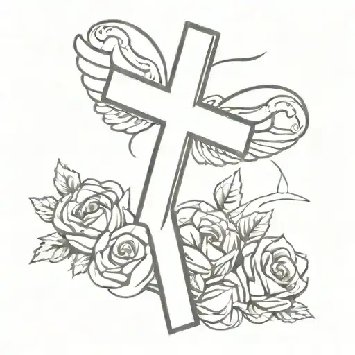 Memorial Cross With The Name Angel