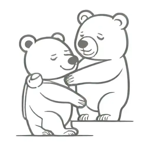 Bear And Worm Holding Hands