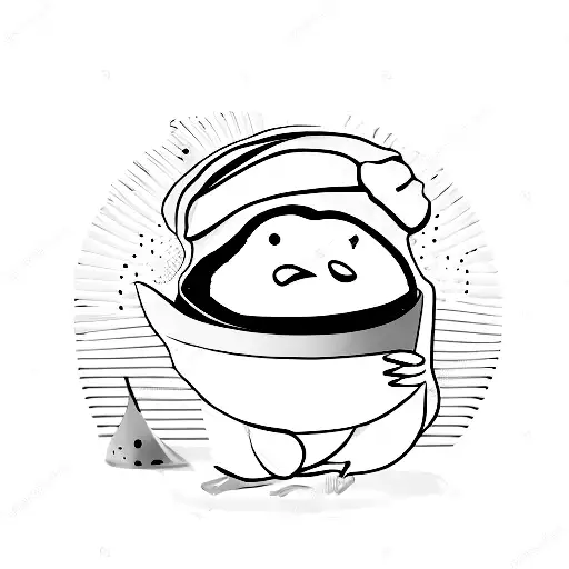 Penguin Holding A Muffin