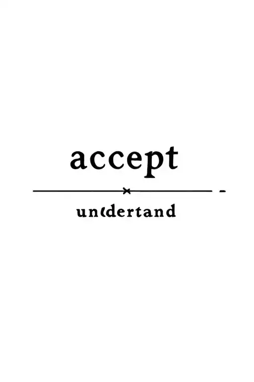 The Word Accept With The Word Understand Under It With A Line Dividing The Words