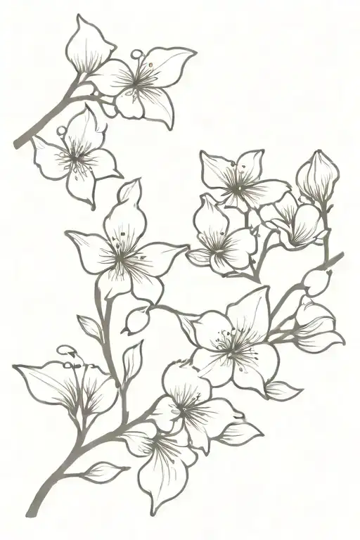 Cherry Blossom And Gingko Biloba Leaf