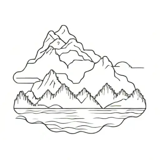 Matching Travel Tatoo Mountains And Ocean