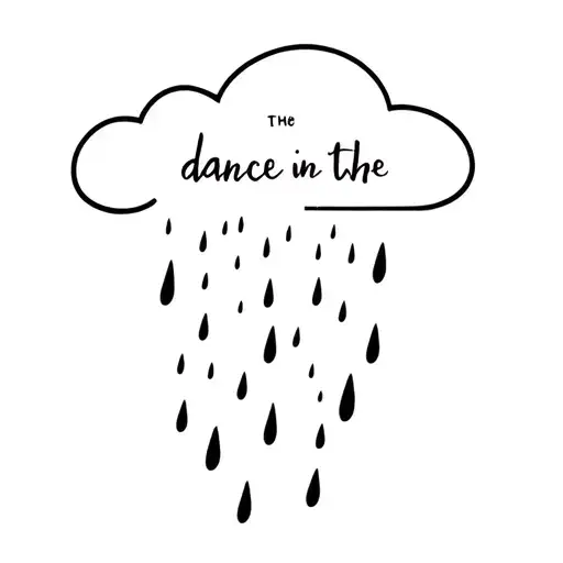 Minimalist Rain Cloud With Words Dance In The Rain