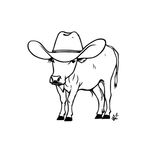 Cowboy Hat And Cow