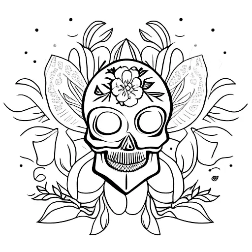 Skull With Flowers Inside