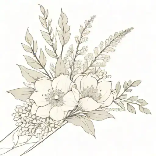 Family Birth Flower Bouquet Wrapped Loosely Infront