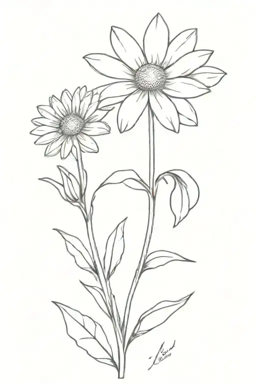 Custom Ivori Birth Flower Growing Out Of A Daisy Flower