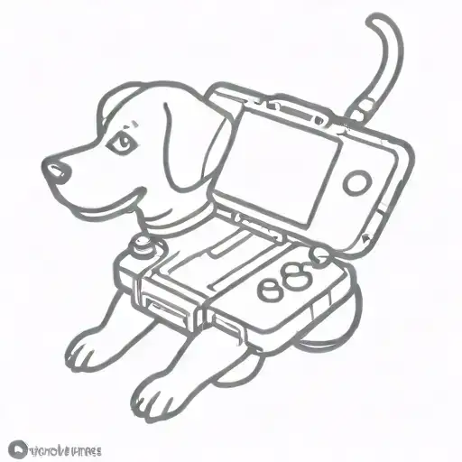 Golden Retwiewer Dog Playing Nintendo Ds