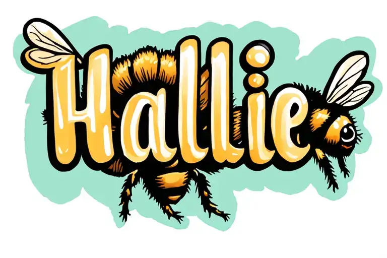 The Word Hallie With A Bumble Bee