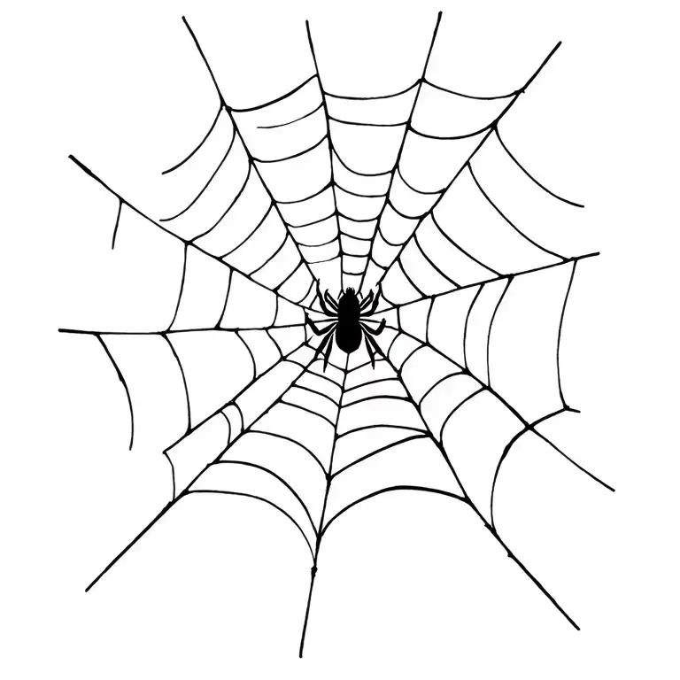 Spiderweb And Blackwidow Spider Weaving A Web