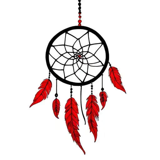 Black And Red Dream Catcher