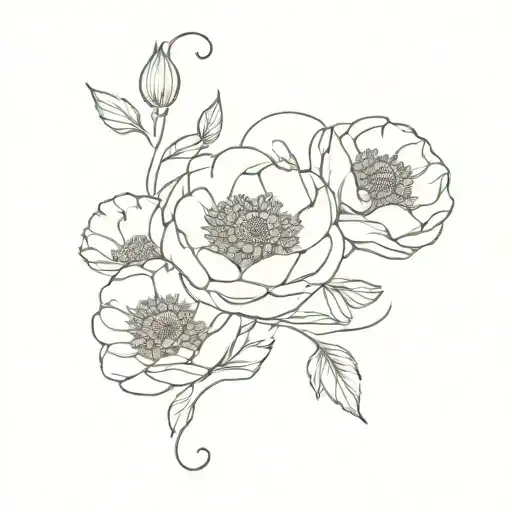 Infinity Symbol With Poppy And Peony Flowers