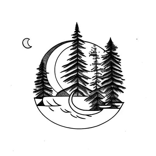 Pine And Moon
