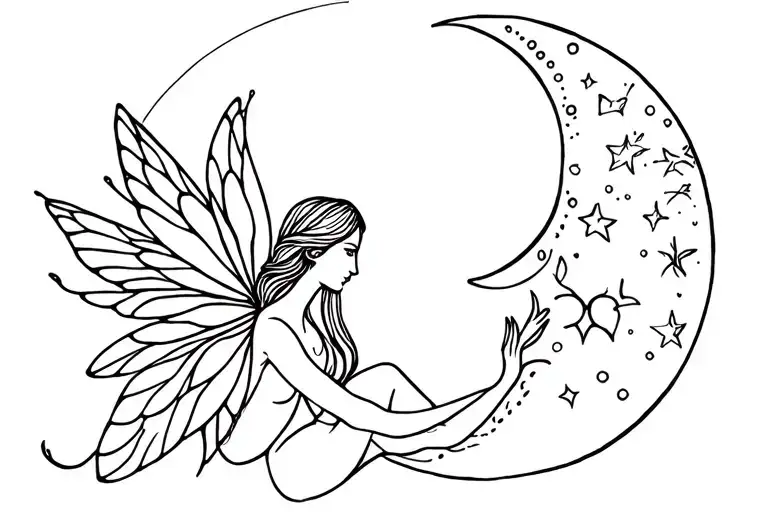 Fairy And Moon And A