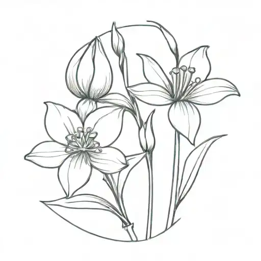 2 Snowdrop Flowers A Violet A Rose