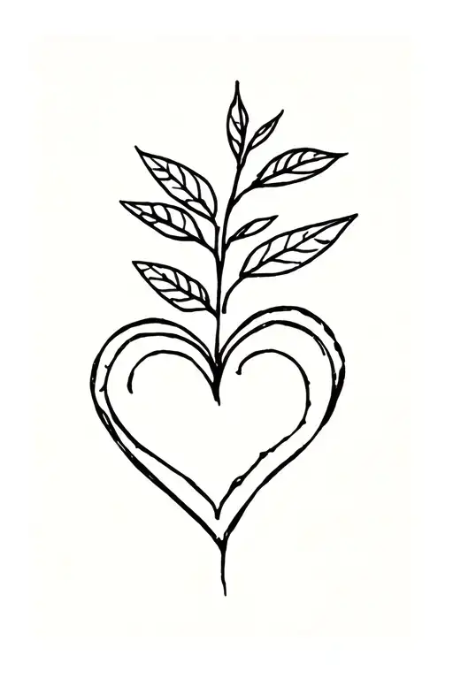 Plant Grows Hearts One Heart