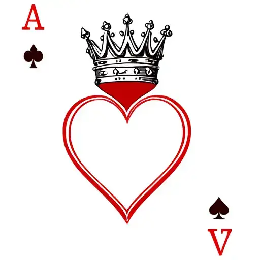 Ace Of Heart With King Crown