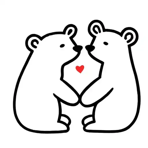 Love Bears Facing Each Other