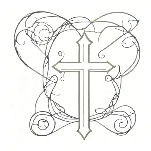 White Cross With A Heart Including A Bible Verse