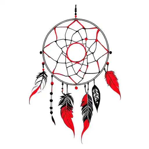 Black And Red Dream Catcher