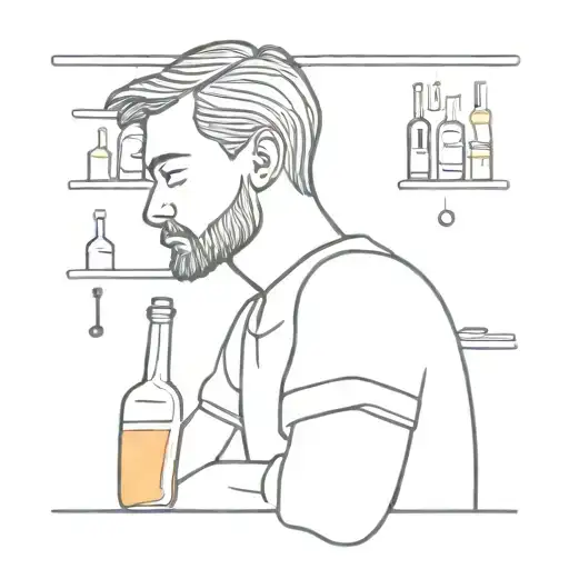 Sad Guy Behind The Bar