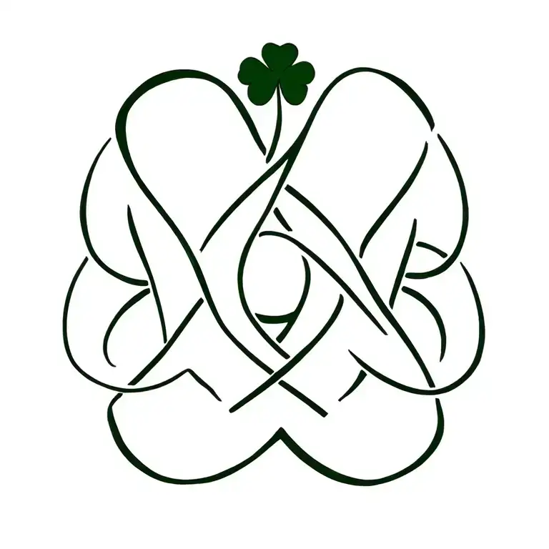 Trinity Symbol Knot With Shamrock Intertwined