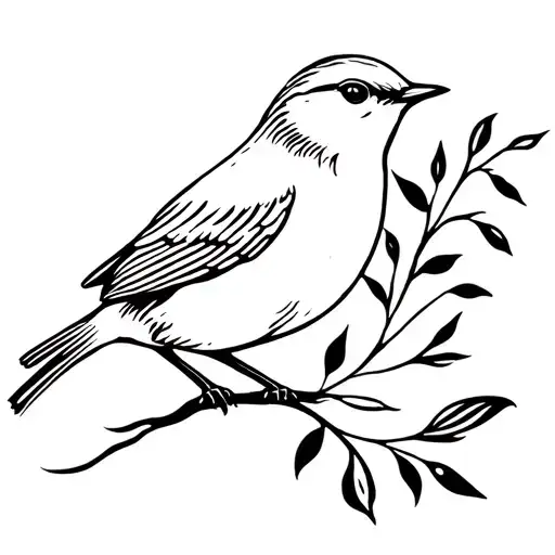 Wren Bird With The Name In Cursive
