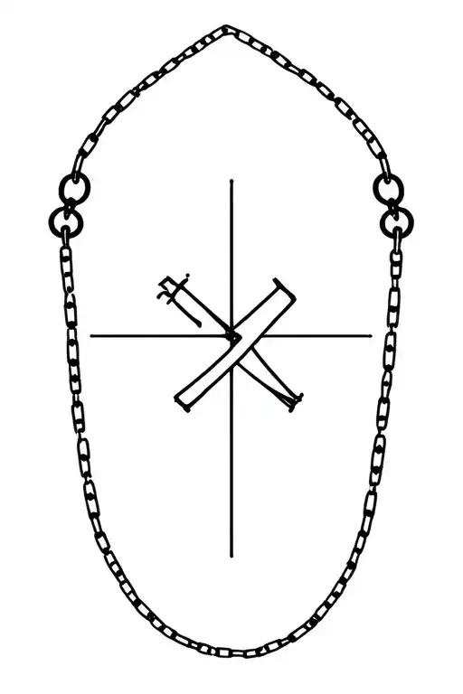 Tau Cross With Chain Wrapped Around It