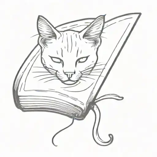 Open Book Cat Curled