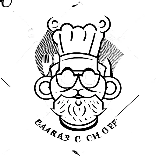 Beard Chef Hat And Two Knifes