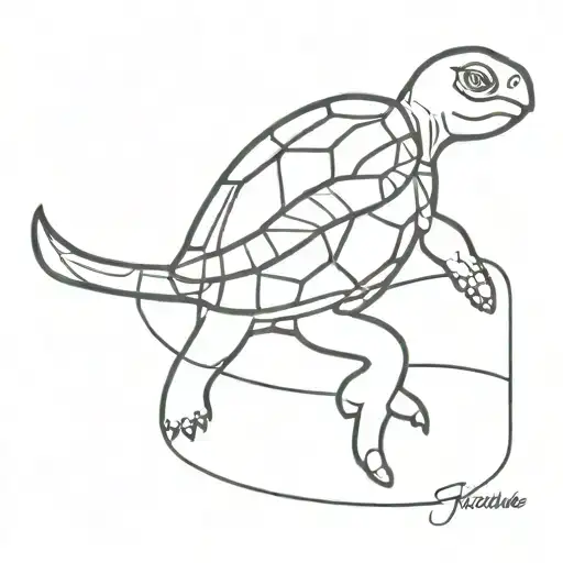 Turtle Playing A Guitar