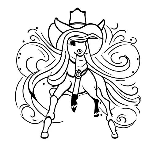 Cowgirl On Horse