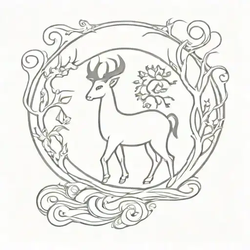 Demoniac Capricorn With The Tree Of Life