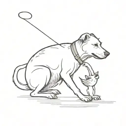 Dog Holding A Dead Bird In Its Mouth