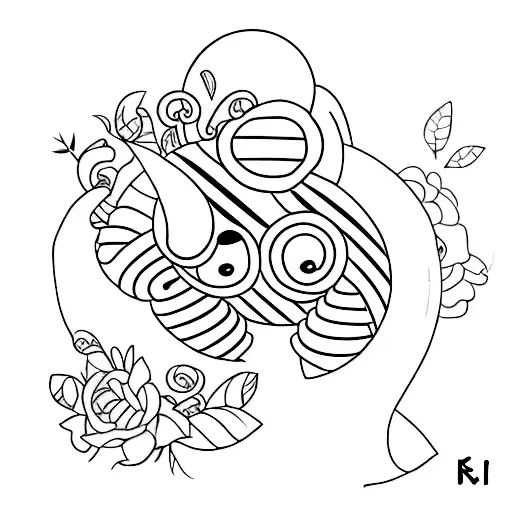 Simple Line Bee Tattoo With The Letter K Incorporated