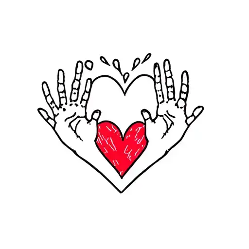 Heart With Handprints Surrounded By Handprints Could Love And Hold The Family Together