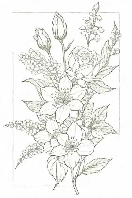 Bouquet Rose Chrisanthemum Daffodil Hawthorn Lily Of The Valley Honeysuckle