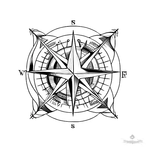 I Want A Tattoo That Is Half The Sail Of A Sailboat And The Bottom Half Of A Compass Rose