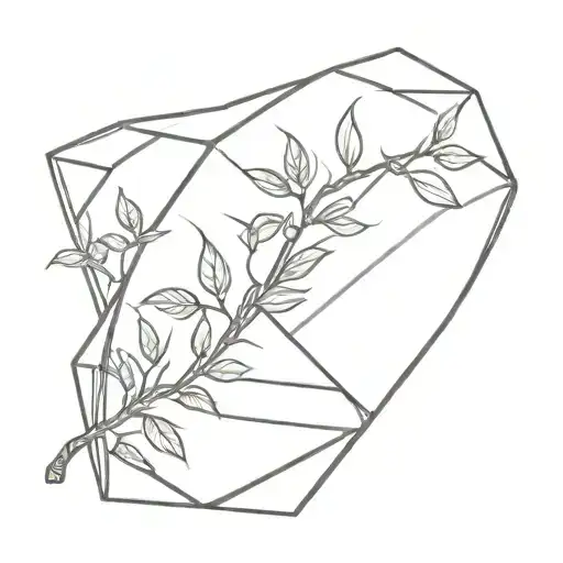 A Sleek Minimalist Tattoo Of A Diamond Intertwined With The Lebanese Cedar Tree