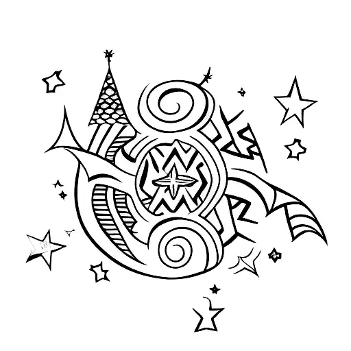 Stars Tattoo Black And White